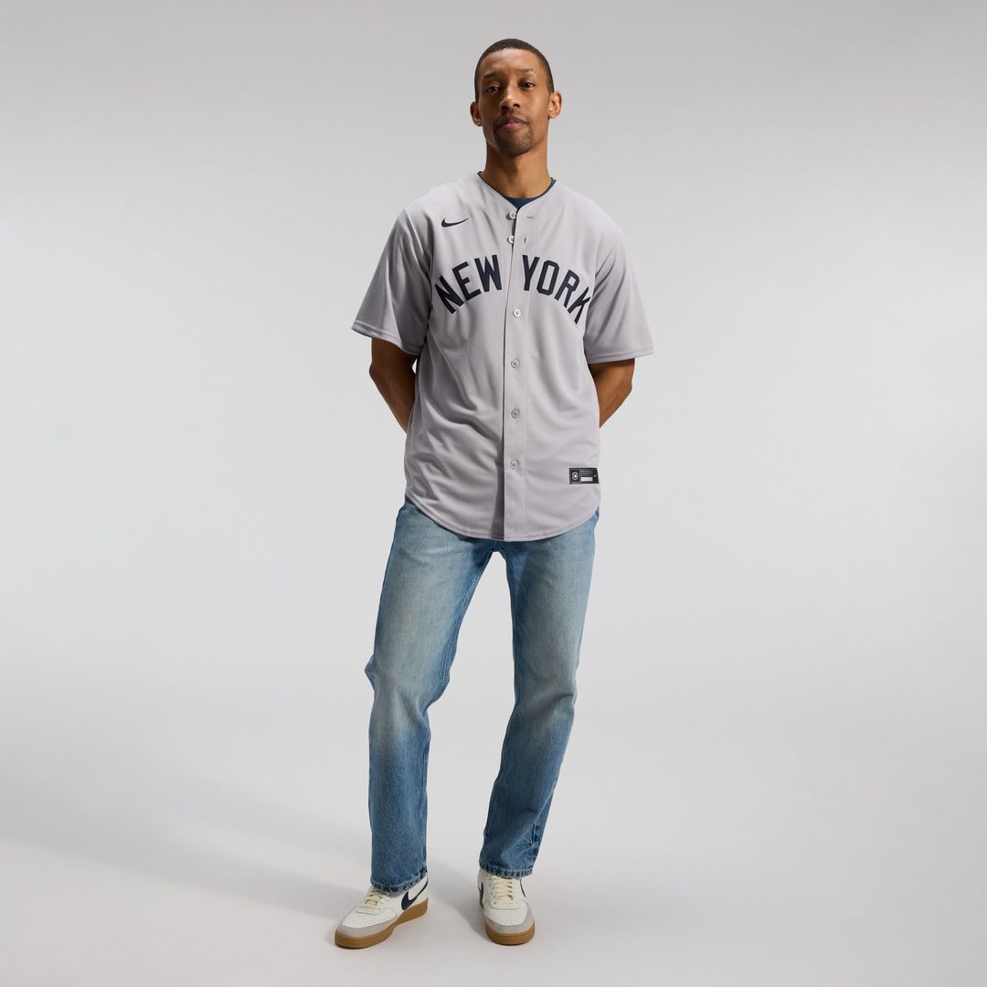 New York Yankees Gerrit Cole Nike Gray Road Replica Jersey product image 4, provided for visual reference and product detail