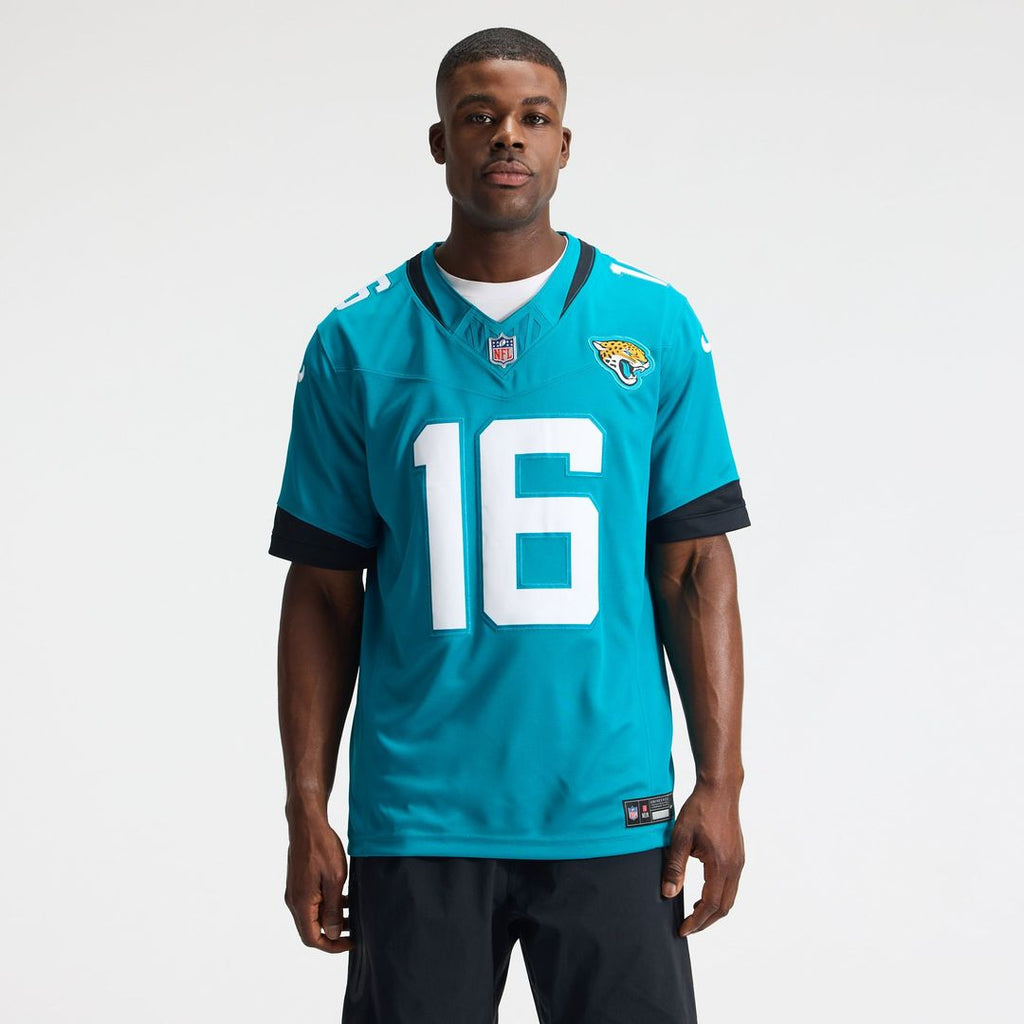 Jacksonville Jaguars Trevor Lawrence Nike Teal Team Vapor F.U.S.E. Stitched Limited Jersey product image 2, provided for