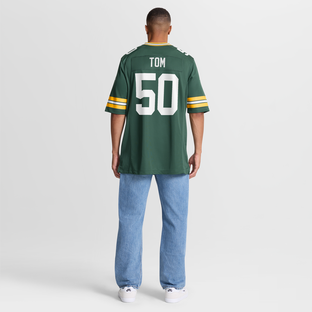 Green Bay Packers Zach Tom Nike Green Game Player Jersey product image 8, provided for visual reference and product detail