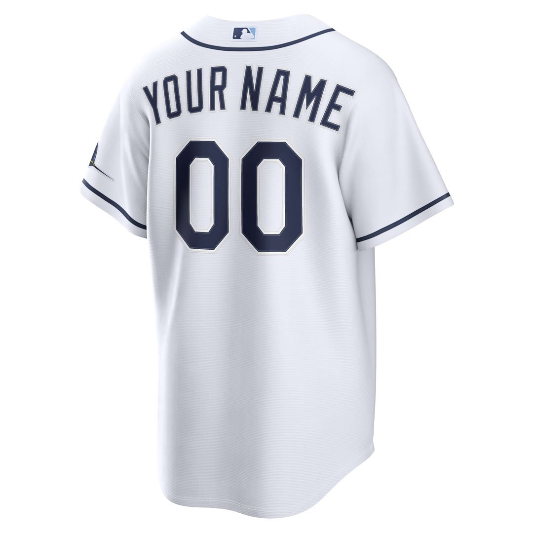 Tampa Bay Rays Nike White Home Stadium Custom Jersey product image 3, provided for visual reference and product detail review