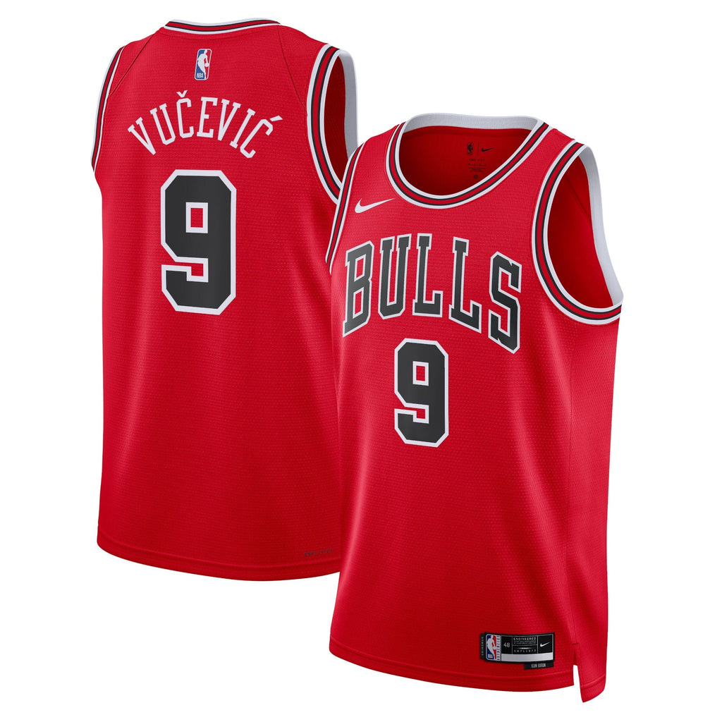 Chicago Bulls Nike Icon Edition Swingman Jersey - Red - Nikola Vučević - Unisex product image 1, provided for visual