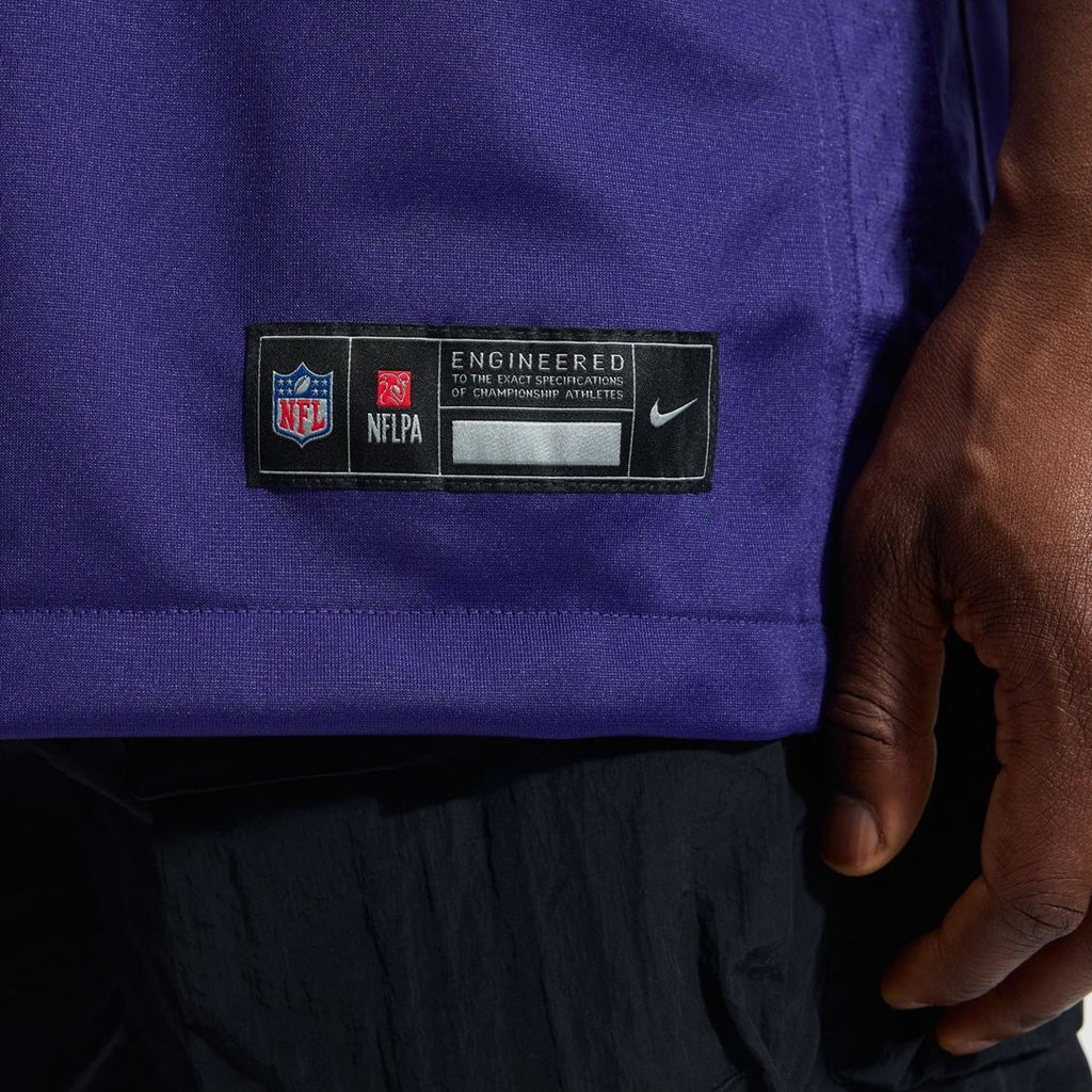 Baltimore Ravens Zay Flowers Nike Purple Team Game Jersey product image 8, provided for visual reference and product detail