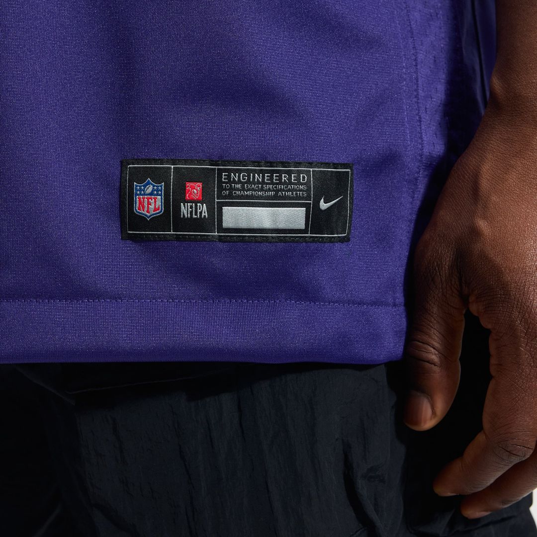 Baltimore Ravens Zay Flowers Nike Purple Team Game Jersey product image 8, provided for visual reference and product detail