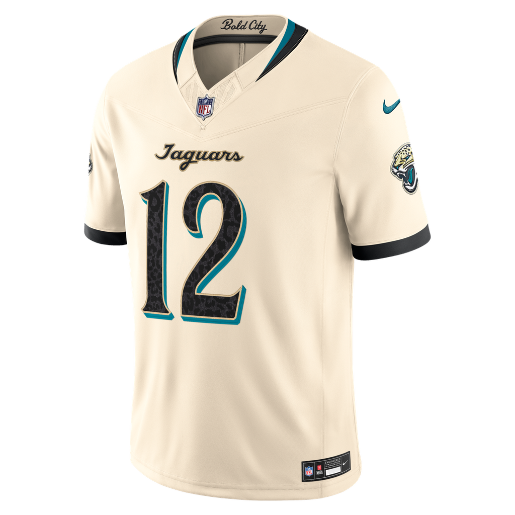 Jacksonville Jaguars Travis Hunter Nike Natural 2026 Rivalries Collection Stitched Limited Jersey product image 2, provided