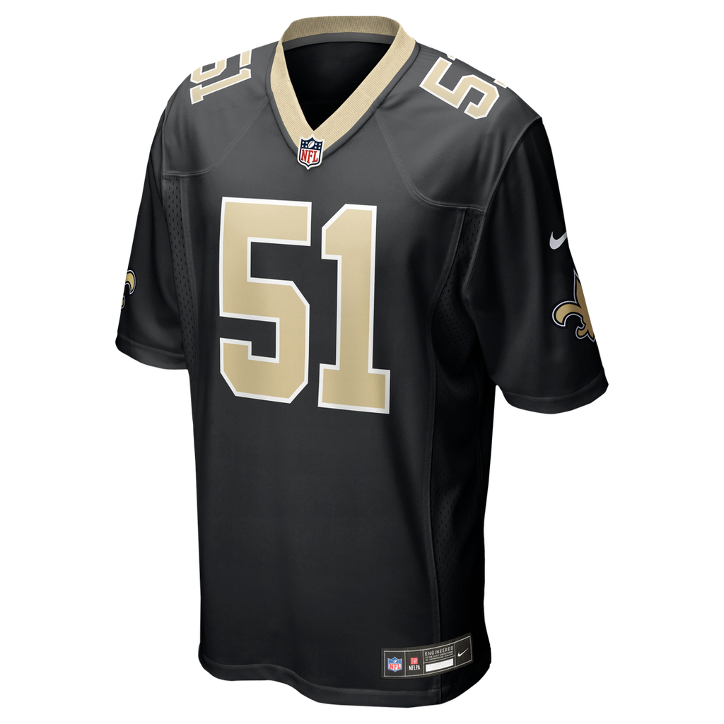 New Orleans Saints Jonathan Vilma Nike Black Game Retired Player Jersey product image 2, provided for visual reference and