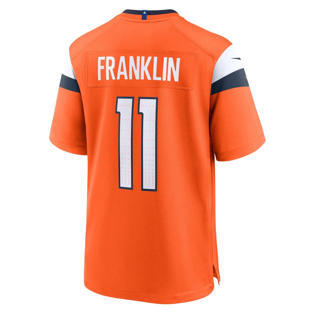 Denver Broncos Troy Franklin Nike Orange Team Game Jersey product image 3, provided for visual reference and product detail