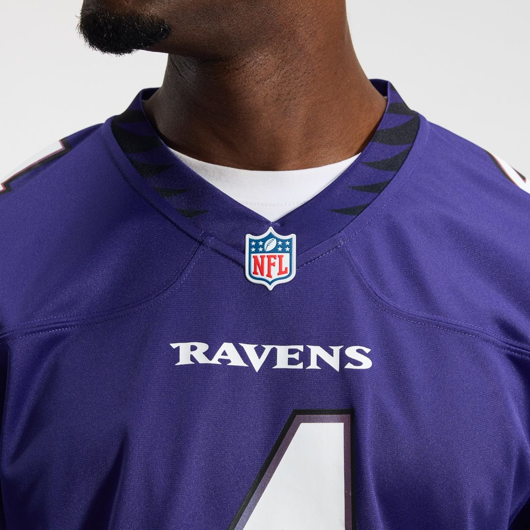 Baltimore Ravens Zay Flowers Nike Purple Team Game Jersey product image 9, provided for visual reference and product detail