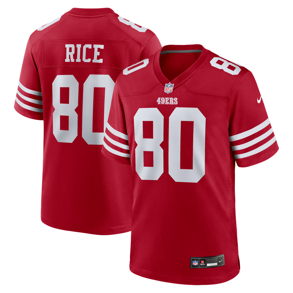 San Francisco 49ers Jerry Rice Nike Scarlet Retired Game Player Jersey product image 1, provided for visual reference and