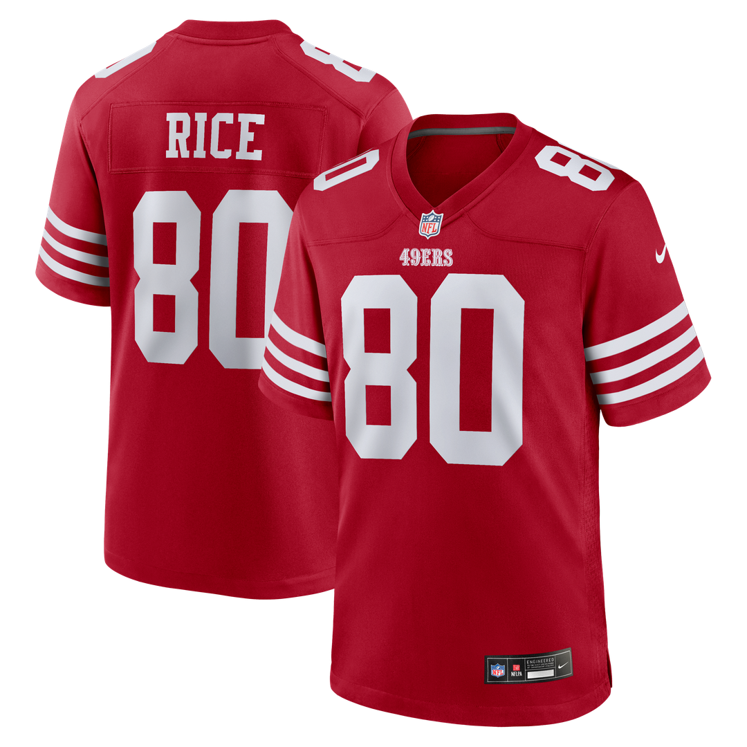 San Francisco 49ers Jerry Rice Nike Scarlet Retired Game Player Jersey product image 1, provided for visual reference and