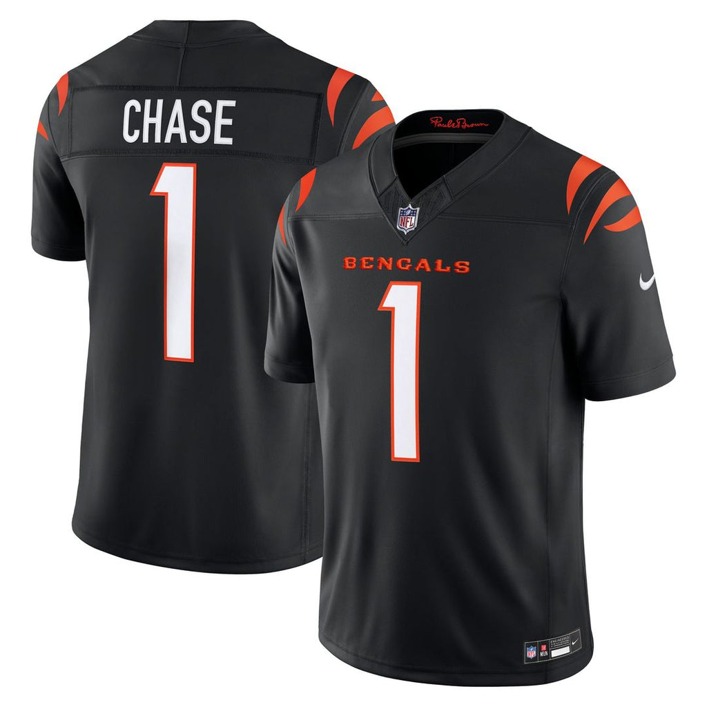 Cincinnati Bengals Ja'Marr Chase Nike Black Team Vapor F.U.S.E. Stitched Limited Jersey product image 4, provided for visual