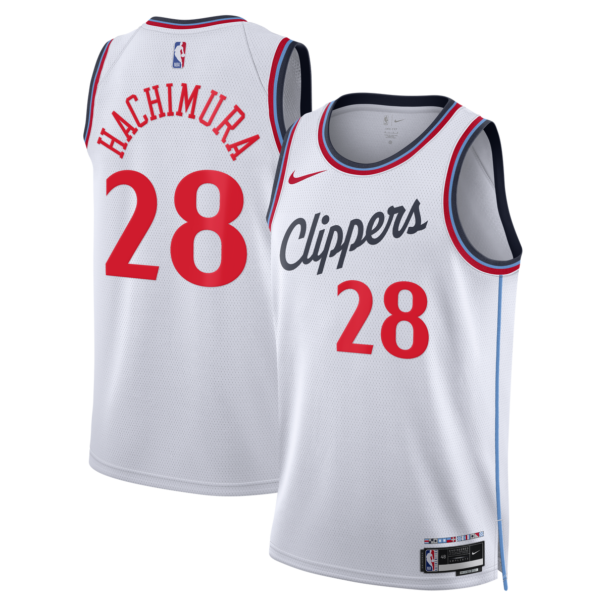 Los Angeles Clippers Nike Replica Association Edition Swingman Jersey - White - Rui Hachimura - Unisex product image 1,