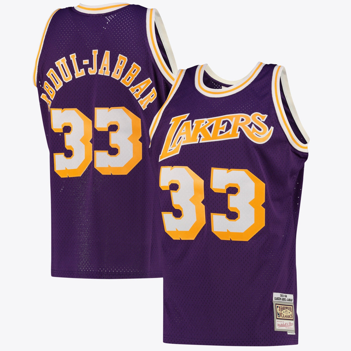 Los Angeles Lakers Kareem Abdul-Jabbar Alternate Swingman Jersey By Mitchell & Ness - Purple product image 1, provided for