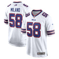 Buffalo Bills Matt Milano Nike White Away Game Player Jersey product image 1, provided for visual reference and product