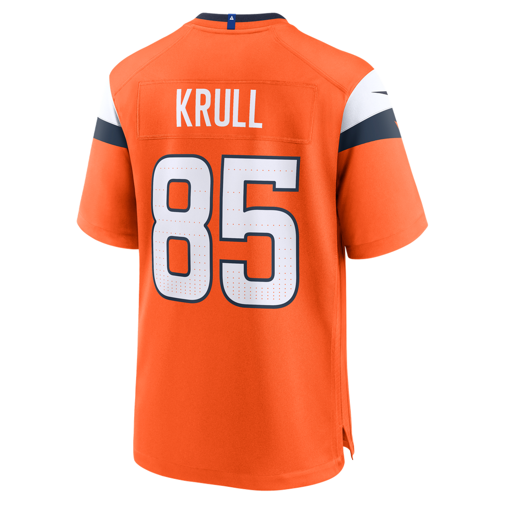 Denver Broncos Lucas Krull Nike Orange Team Game Jersey product image 3, provided for visual reference and product detail