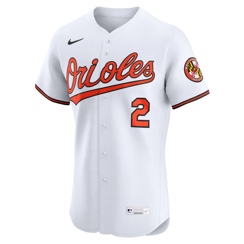 Baltimore Orioles Gunnar Henderson Nike White Home Elite Jersey product image 2, provided for visual reference and product