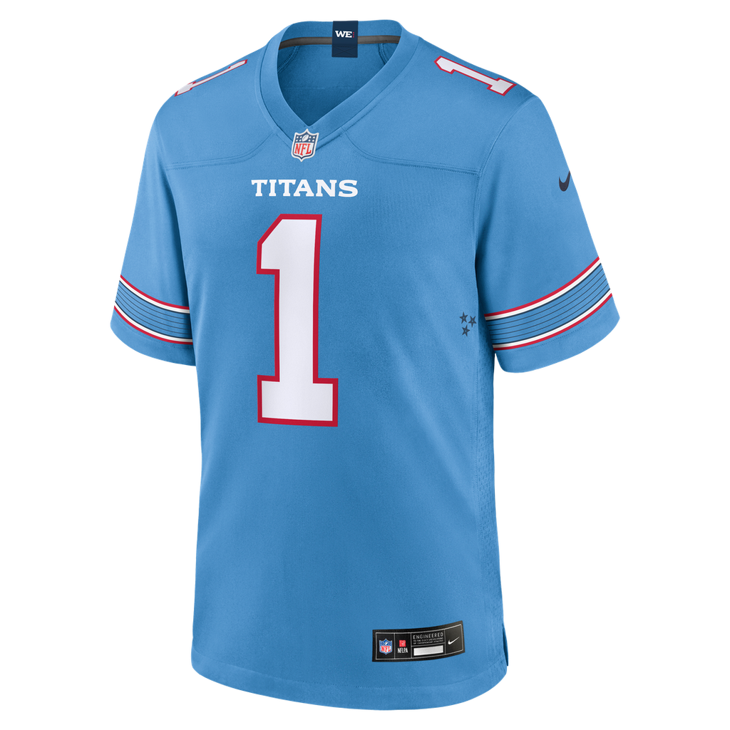Tennessee Titans Cameron Ward Nike Light Blue Game Jersey product image 6, provided for visual reference and product detail