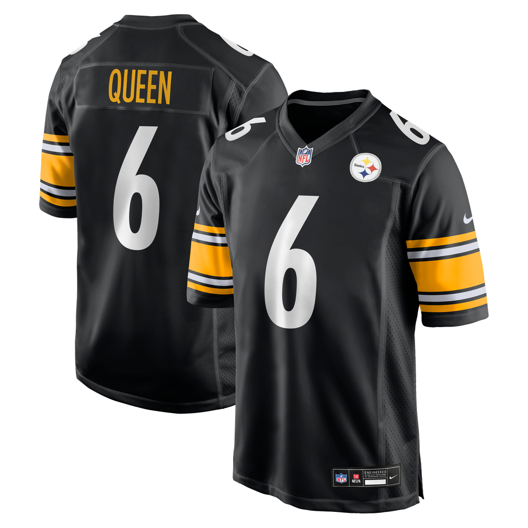 Pittsburgh Steelers Patrick Queen Nike Black Game Player Jersey product image 9, provided for visual reference and product