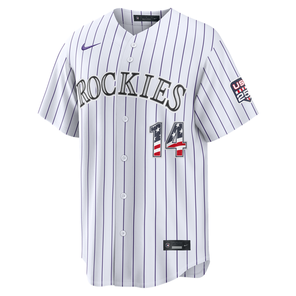 Fourth of July Colorado Rockies Ezequiel Tovar Nike White USA 250 Stadium Jersey product image 2, provided for visual