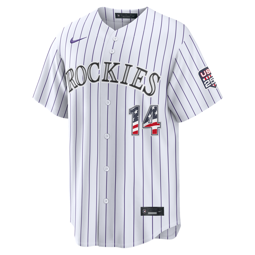 Fourth of July Colorado Rockies Ezequiel Tovar Nike White USA 250 Stadium Jersey product image 2, provided for visual