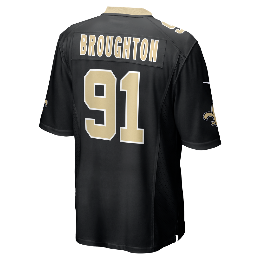 New Orleans Saints Vernon Broughton Nike Black Team Game Jersey product image 3, provided for visual reference and product
