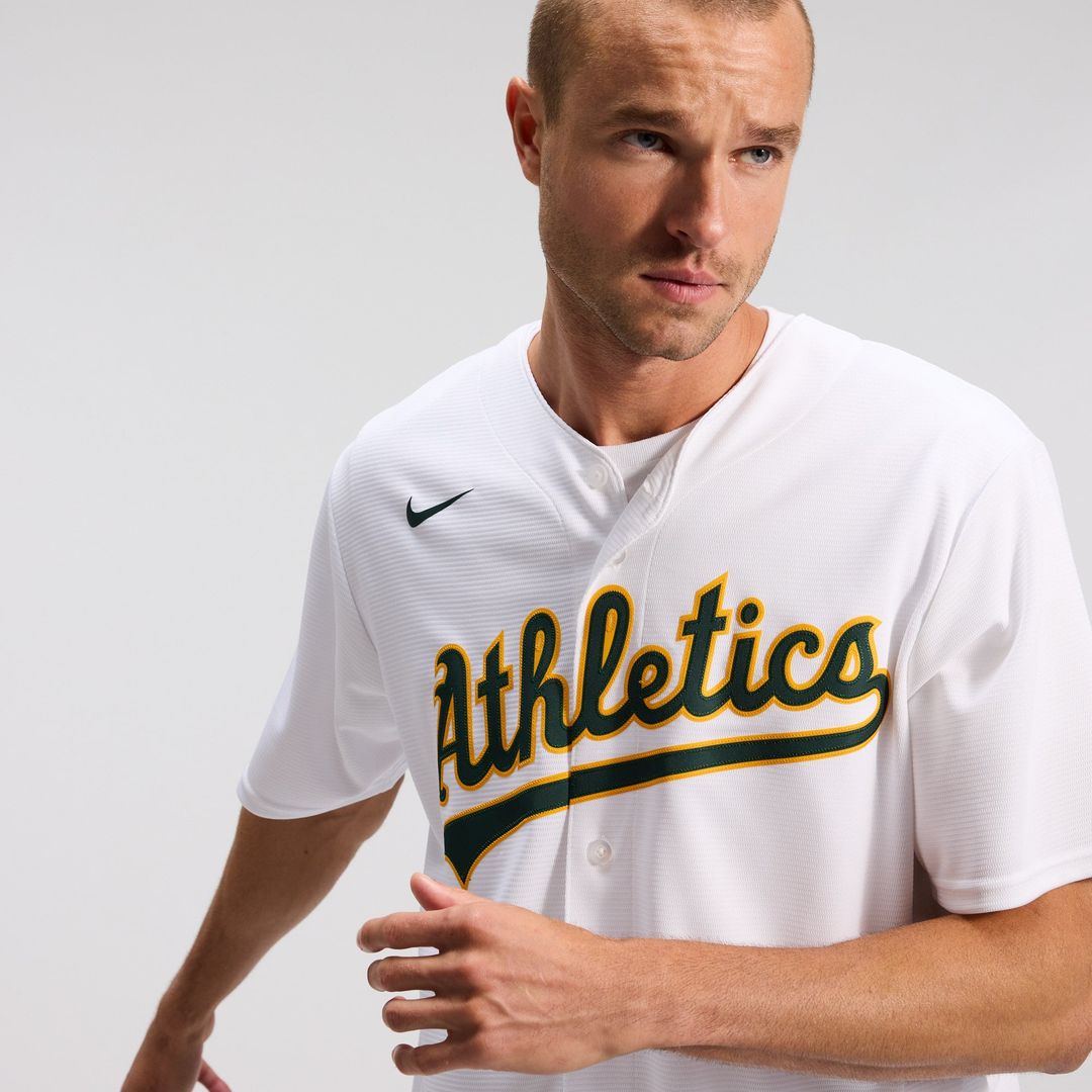 Athletics Nike White Home Replica Team Jersey product image 9, provided for visual reference and product detail review