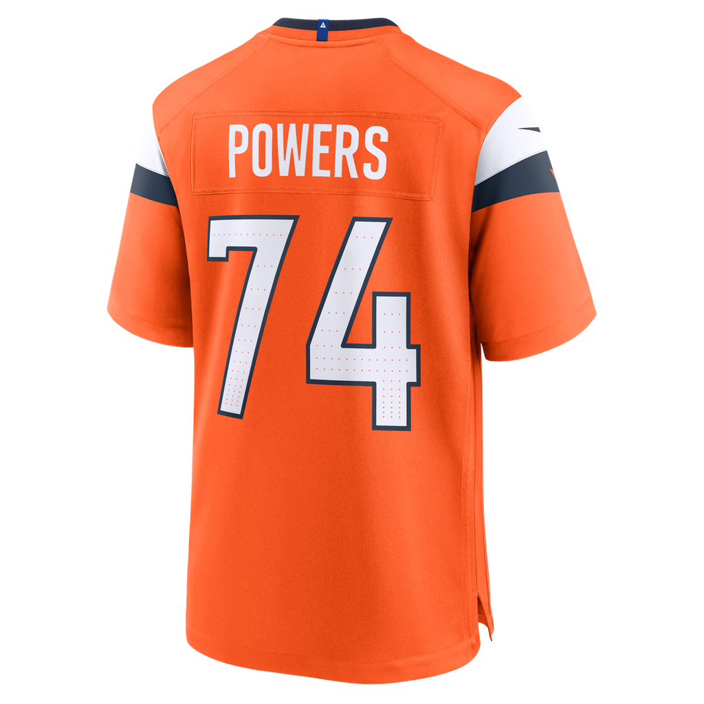 Denver Broncos Ben Powers Nike Orange Team Game Jersey product image 3, provided for visual reference and product detail