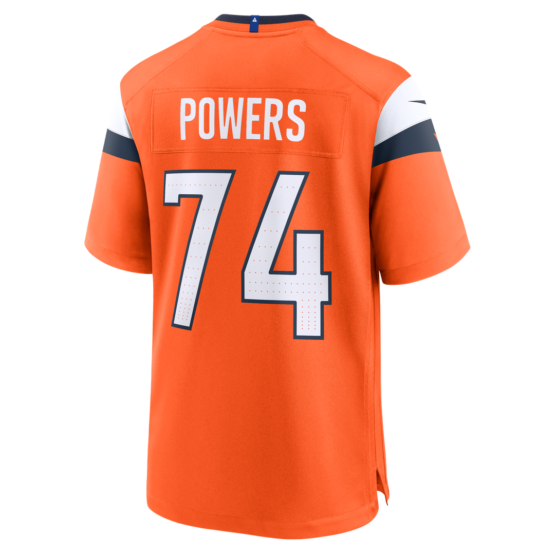 Denver Broncos Ben Powers Nike Orange Team Game Jersey product image 3, provided for visual reference and product detail