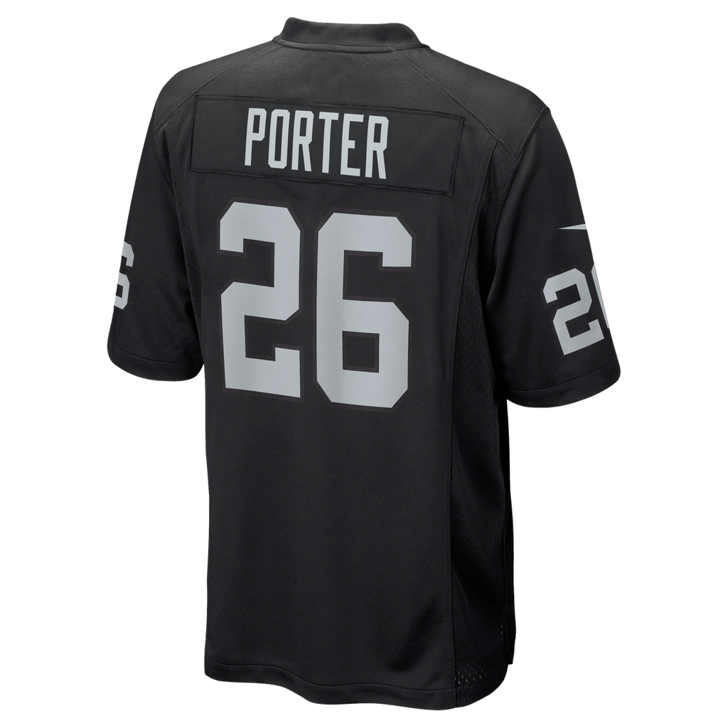 Las Vegas Raiders Darien Porter Nike Black Team Game Jersey product image 3, provided for visual reference and product