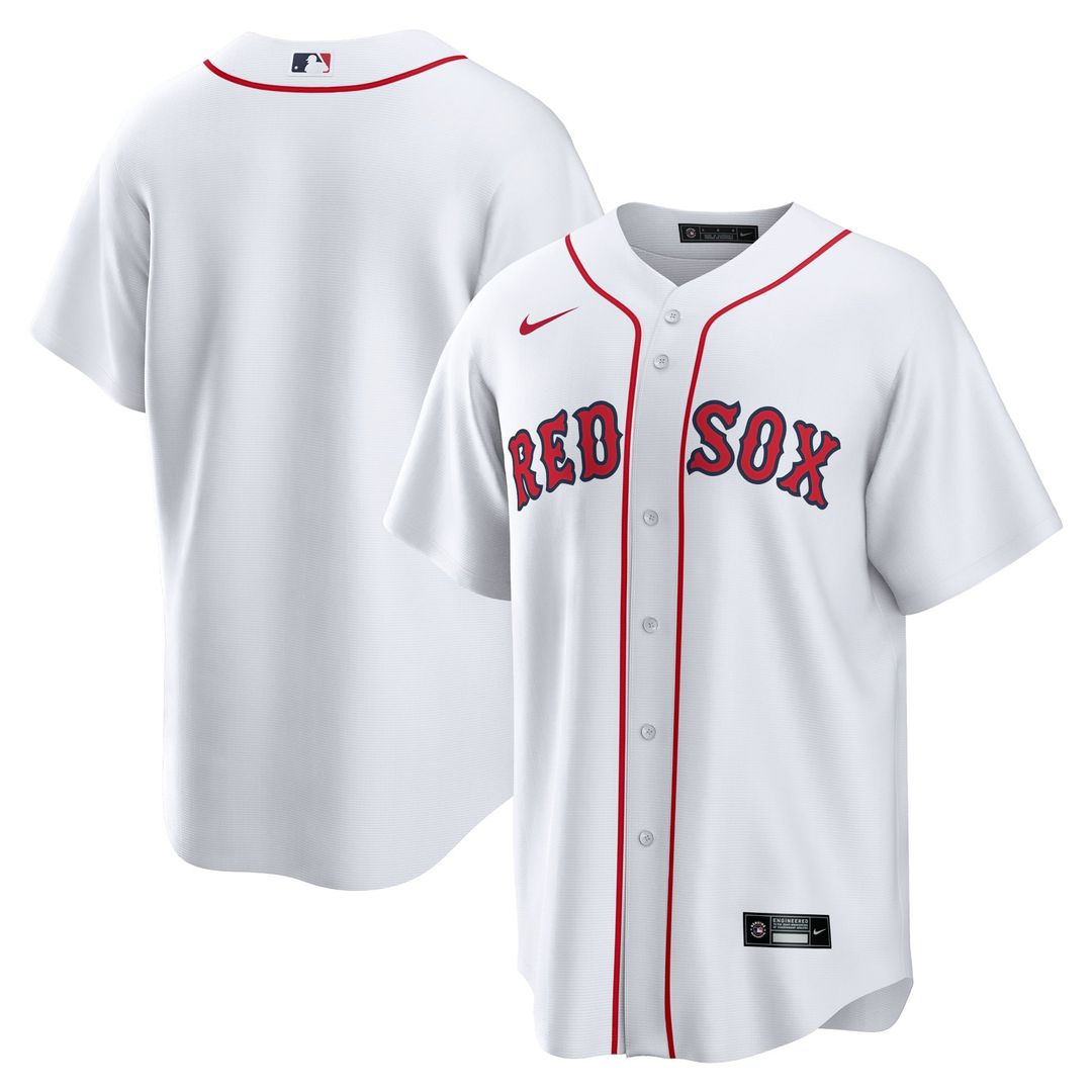 Boston Red Sox Nike White Home Blank Replica Jersey product image 1, provided for visual reference and product detail review