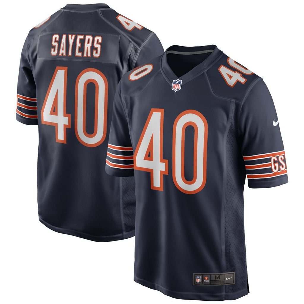 Chicago Bears Gale Sayers Nike Navy Game Retired Player Jersey product image 1, provided for visual reference and product