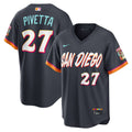 San Diego Padres Nick Pivetta Nike Obsidian 2026 City Connect Stadium Jersey product image 1, provided for visual reference