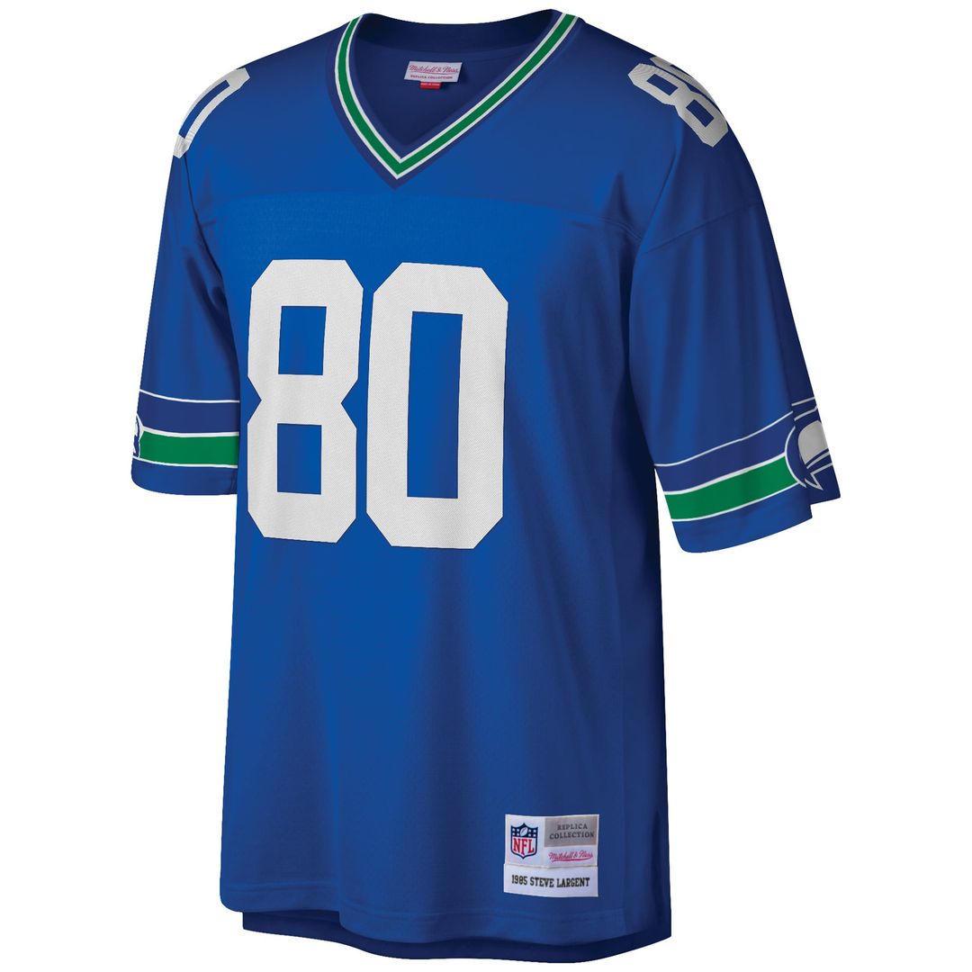 Seattle Seahawks Steve Largent Mitchell & Ness Royal Big & Tall 1985 Retired Player Replica Jersey product image 2, provided