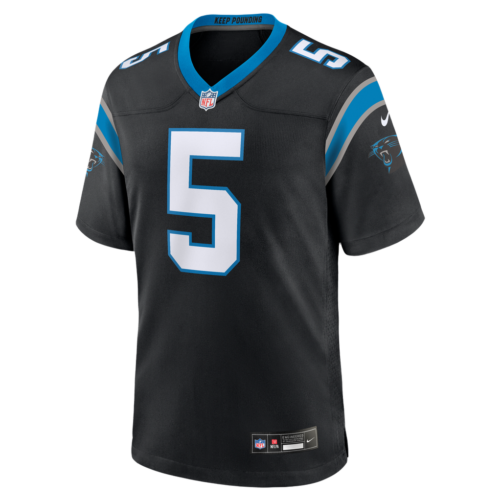 Carolina Panthers Jaelan Phillips Nike Black Game Jersey product image 2, provided for visual reference and product detail