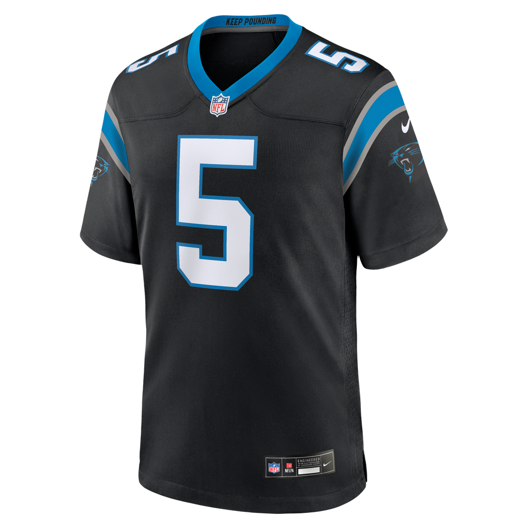 Carolina Panthers Jaelan Phillips Nike Black Game Jersey product image 2, provided for visual reference and product detail
