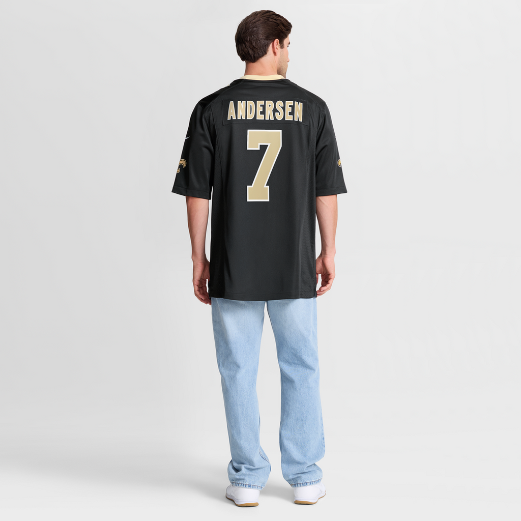 New Orleans Saints Morten Andersen Nike Black Game Retired Player Jersey product image 8, provided for visual reference and