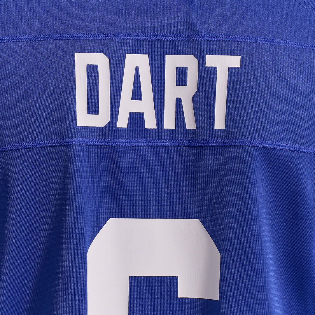 New York Giants Jaxson Dart Nike Royal Team Game Jersey product image 11, provided for visual reference and product detail