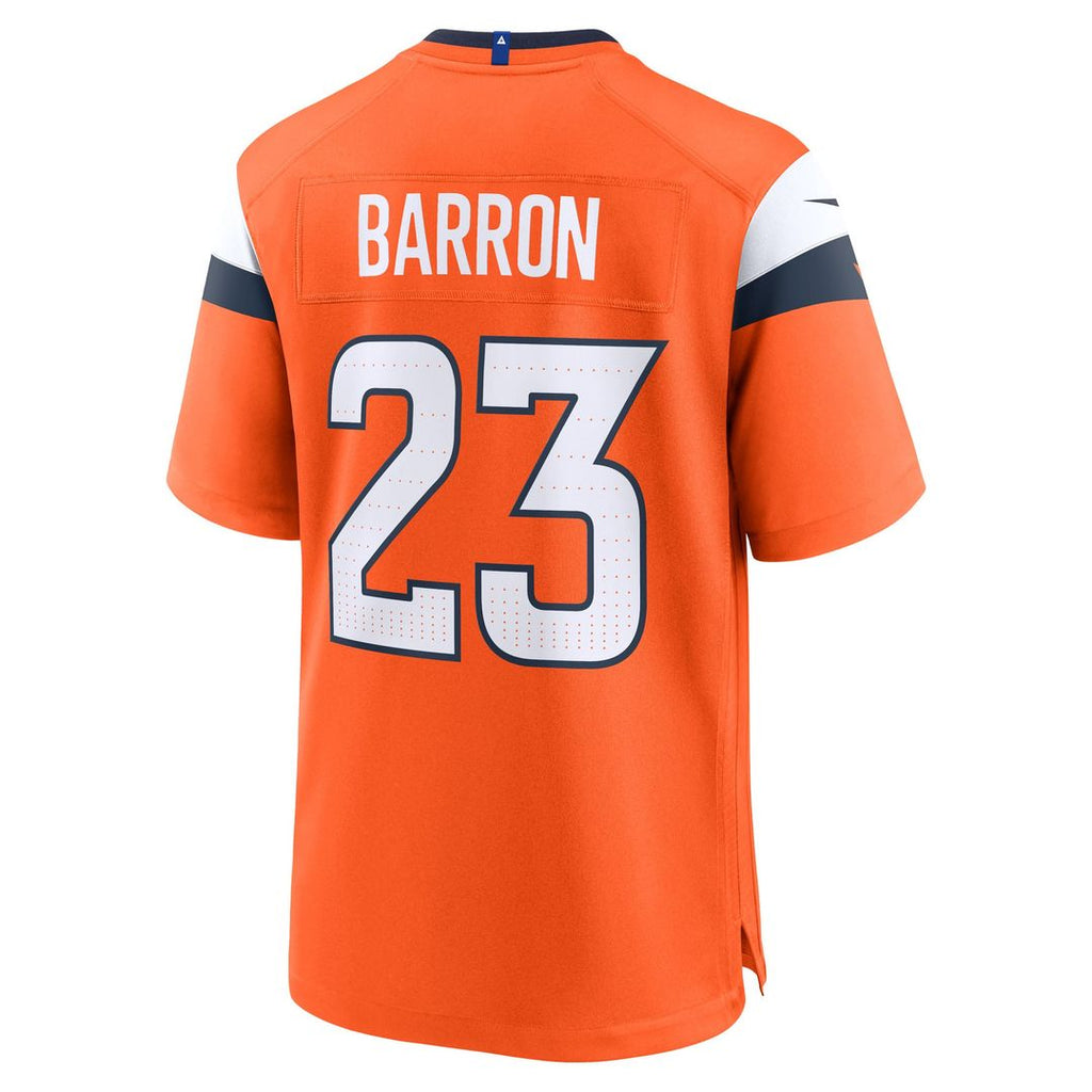 Denver Broncos Jahdae Barron Nike Orange Game Player Jersey product image 3, provided for visual reference and product