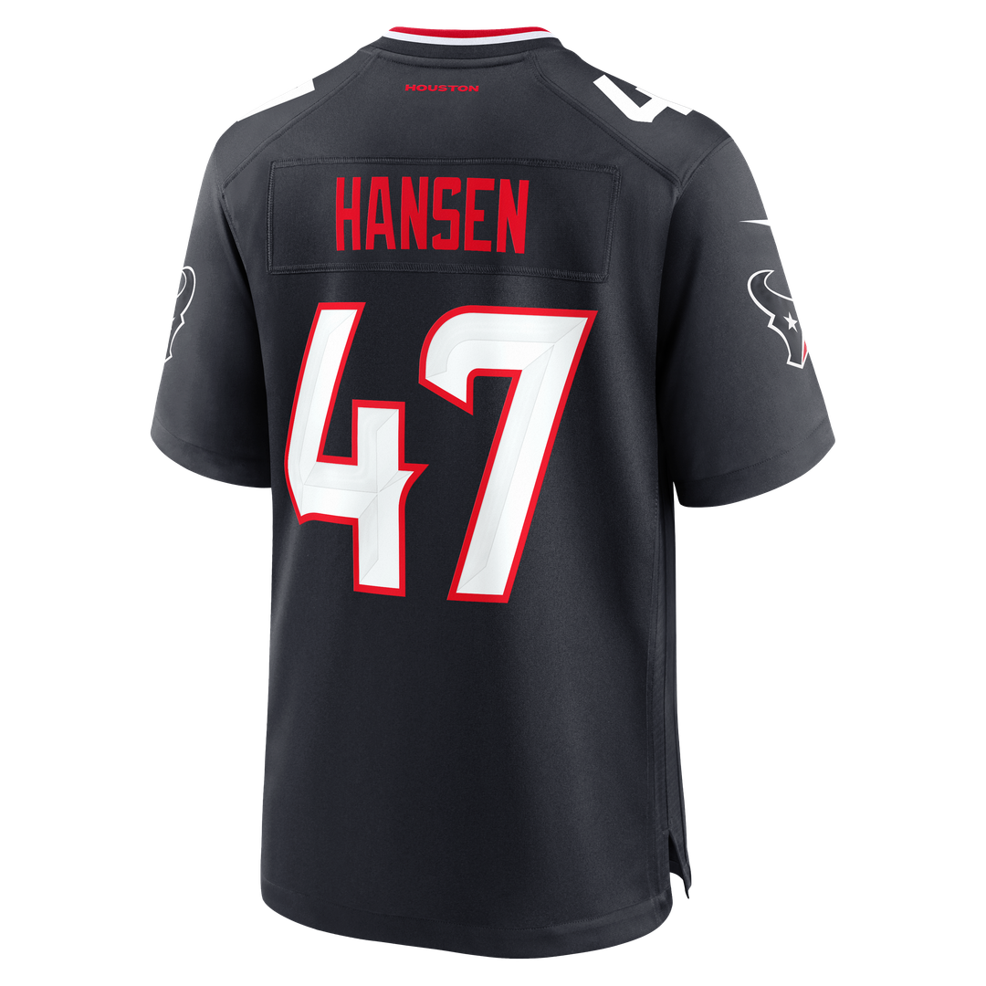 Houston Texans Louis Hansen Nike Navy Team Game Jersey product image 5, provided for visual reference and product detail