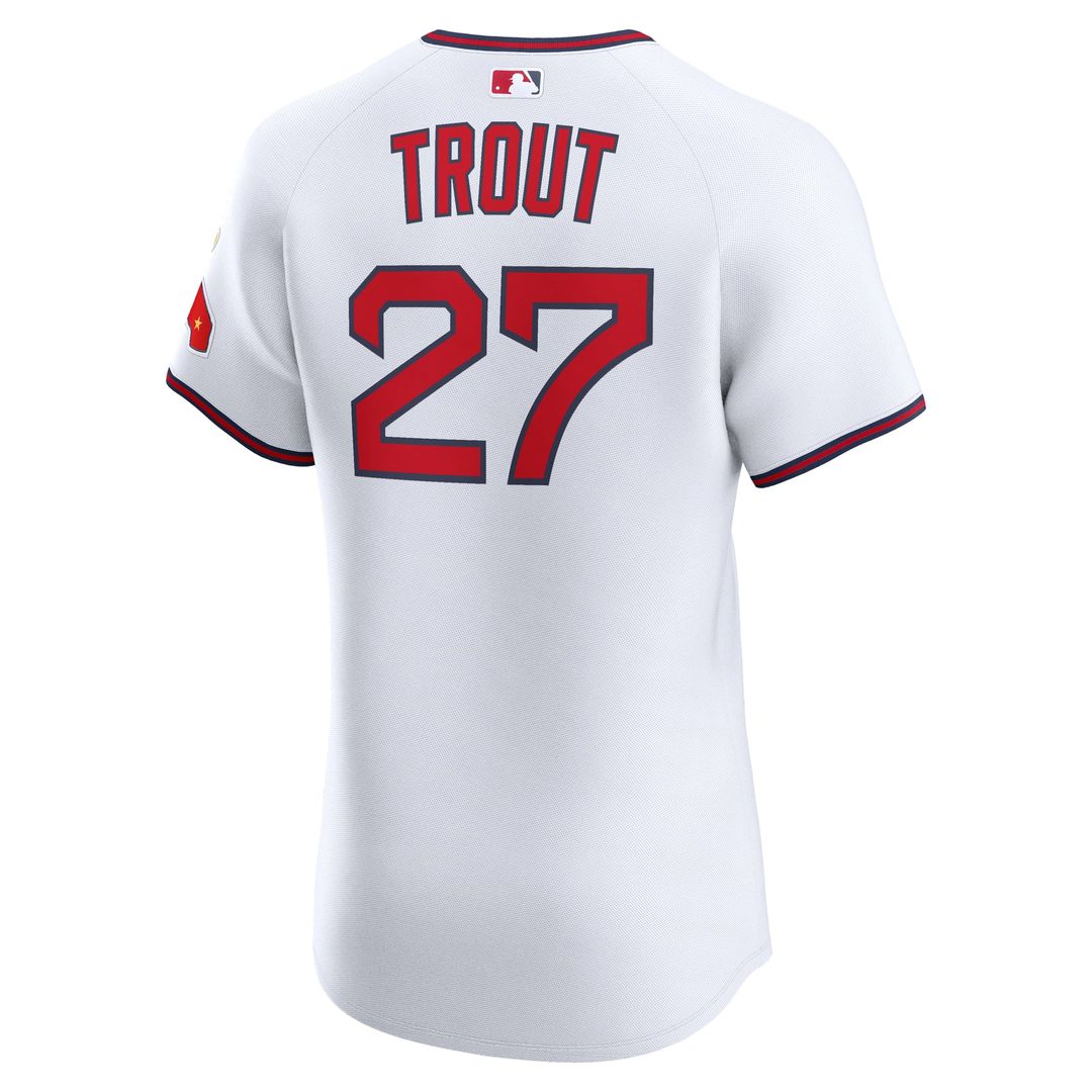Los Angeles Angels Mike Trout Nike White Alternate 2 Elite Jersey product image 3, provided for visual reference and product