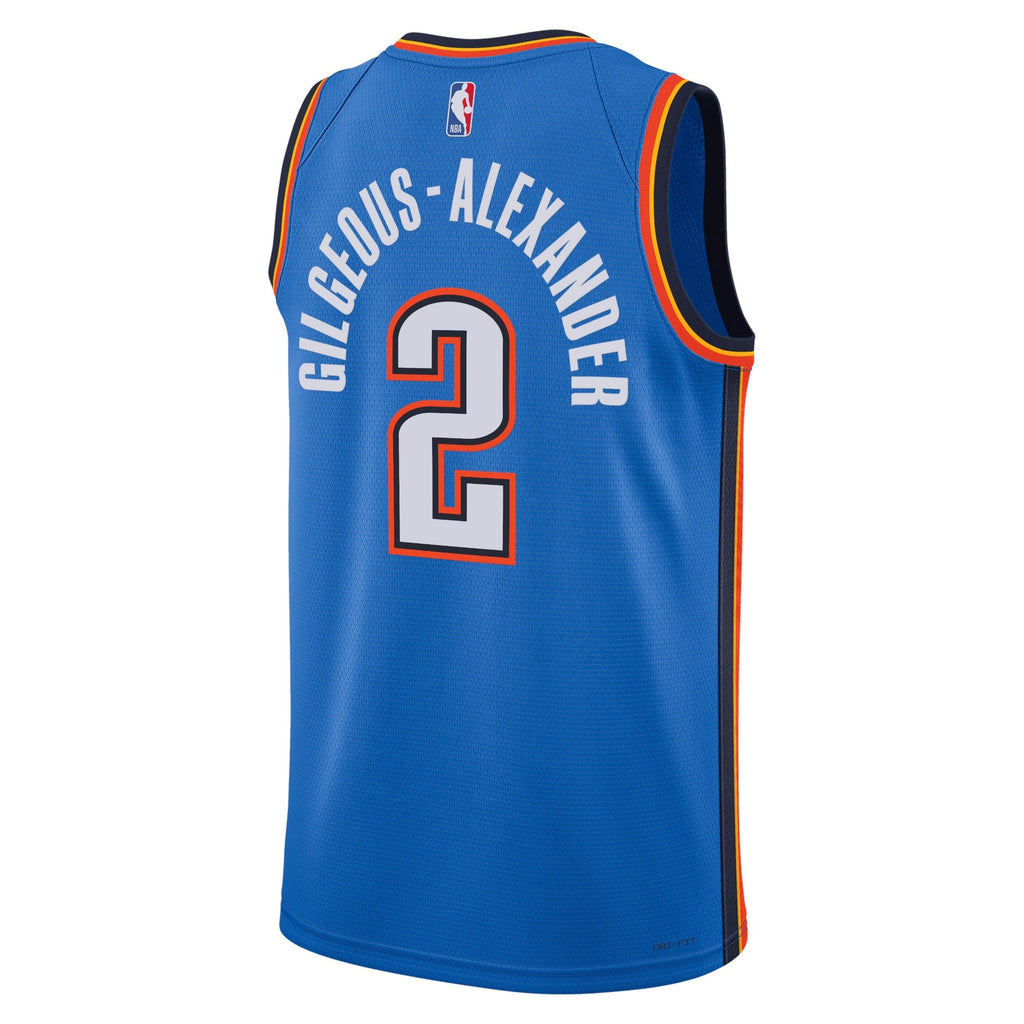 Oklahoma City Thunder Nike Icon Edition Swingman Jersey - Blue - Shai Gilgeous-Alexander - Unisex product image 3, provided