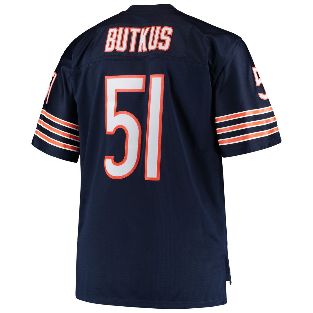 Chicago Bears Dick Butkus Mitchell & Ness Navy Big & Tall 1966 Retired Player Replica Jersey product image 3, provided for