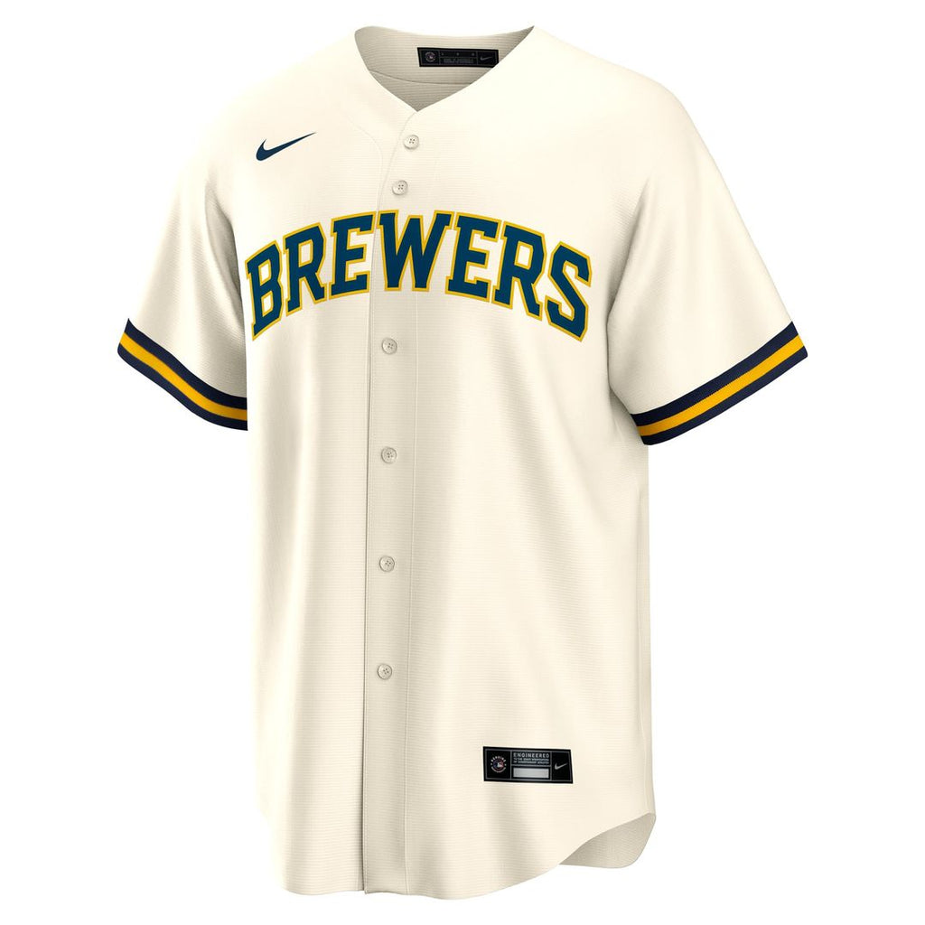 Milwaukee Brewers Jackson Chourio Nike Cream Home Replica Jersey product image 2, provided for visual reference and product