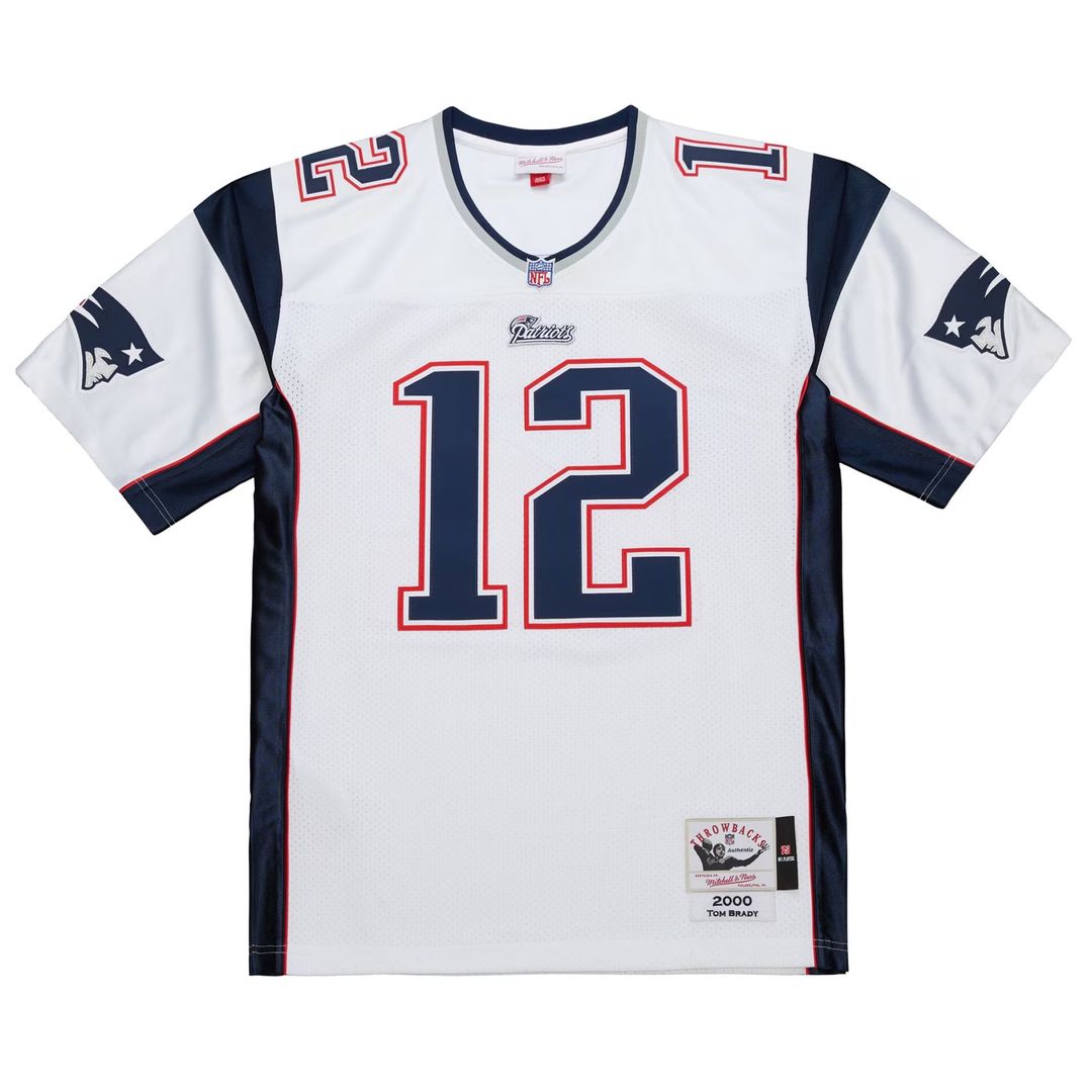 New England Patriots Tom Brady Mitchell & Ness White 2000 Big & Tall Legacy Replica Jersey product image 1, provided for