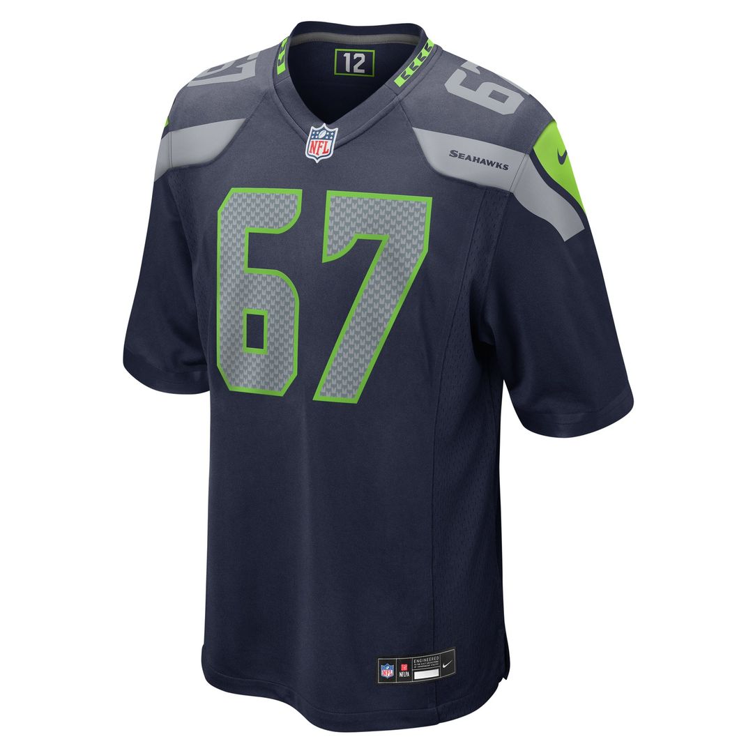 Seattle Seahawks Charles Cross Nike College Navy Game Jersey product image 2, provided for visual reference and product