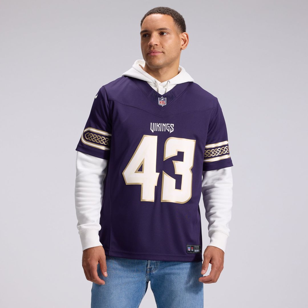 Minnesota Vikings Andrew Van Ginkel Nike Purple 2026 Rivalries Collection Stitched Limited Jersey product image 2, provided
