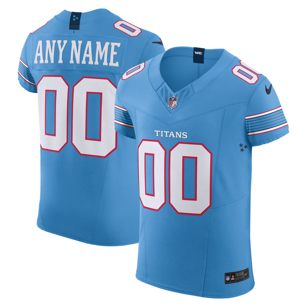 Tennessee Titans Nike Light Blue Vapor F.U.S.E. Elite Custom Jersey product image 1, provided for visual reference and