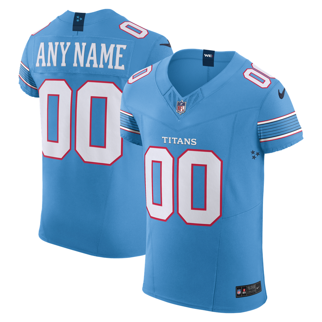 Tennessee Titans Nike Light Blue Vapor F.U.S.E. Elite Custom Jersey product image 1, provided for visual reference and