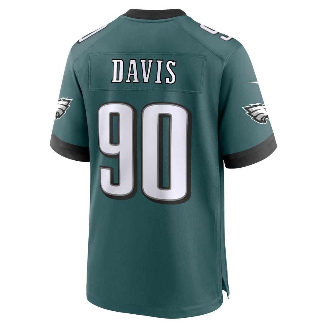 Philadelphia Eagles Jordan Davis Nike Midnight Green Team Game Jersey product image 3, provided for visual reference and