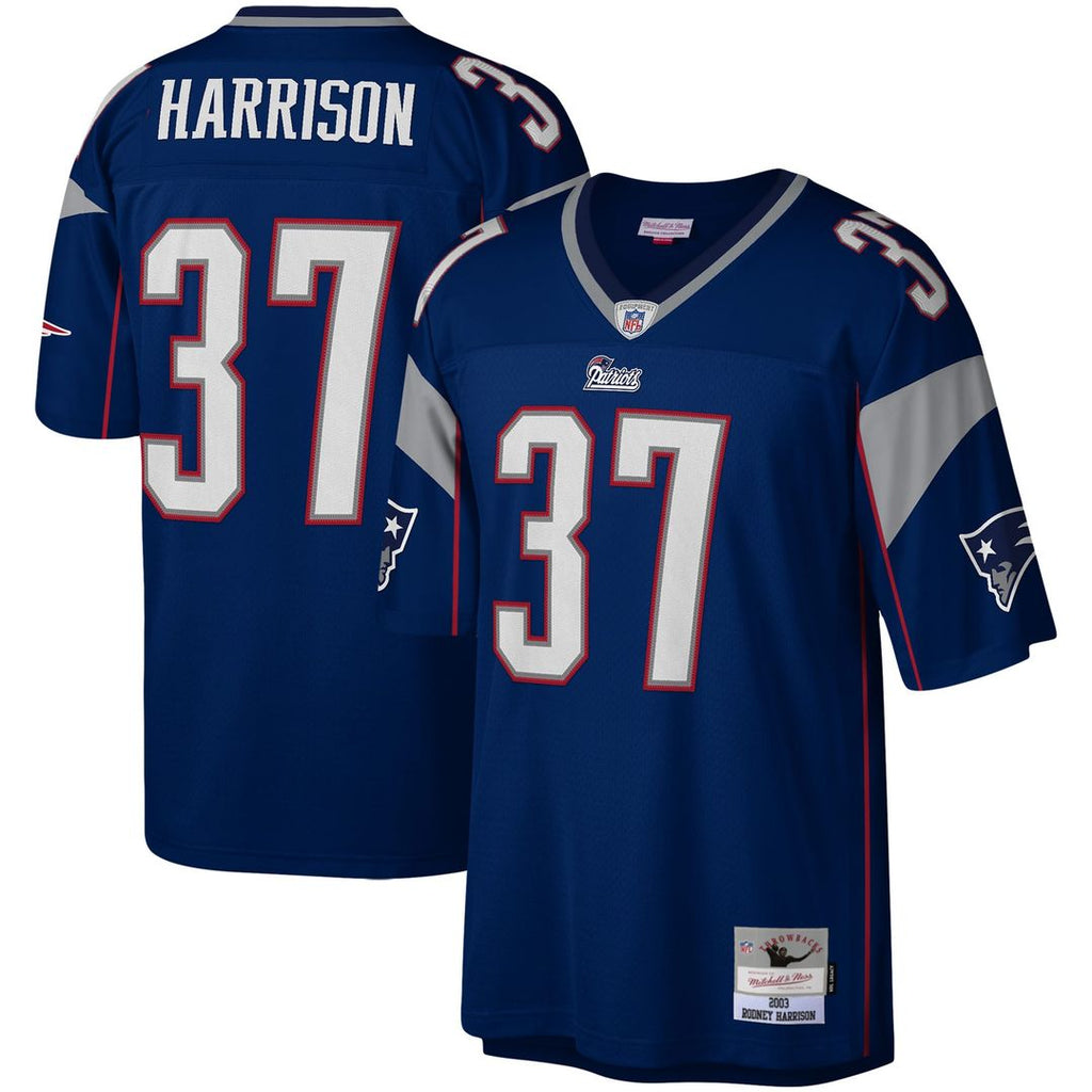 New England Patriots Rodney Harrison Mitchell & Ness Navy Legacy Replica Jersey product image 1, provided for visual