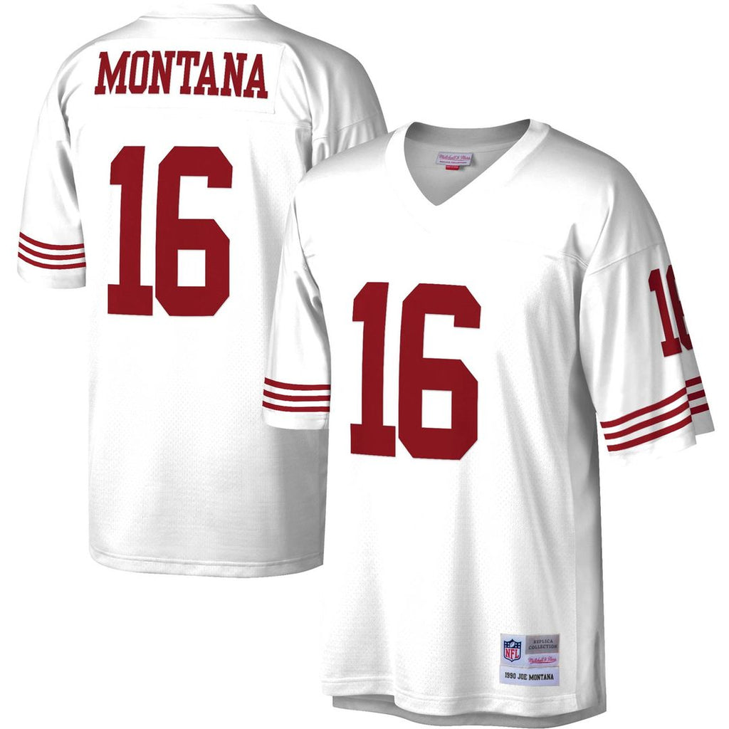 San Francisco 49ers Joe Montana Mitchell & Ness White 1990 Legacy Replica Jersey product image 1, provided for visual